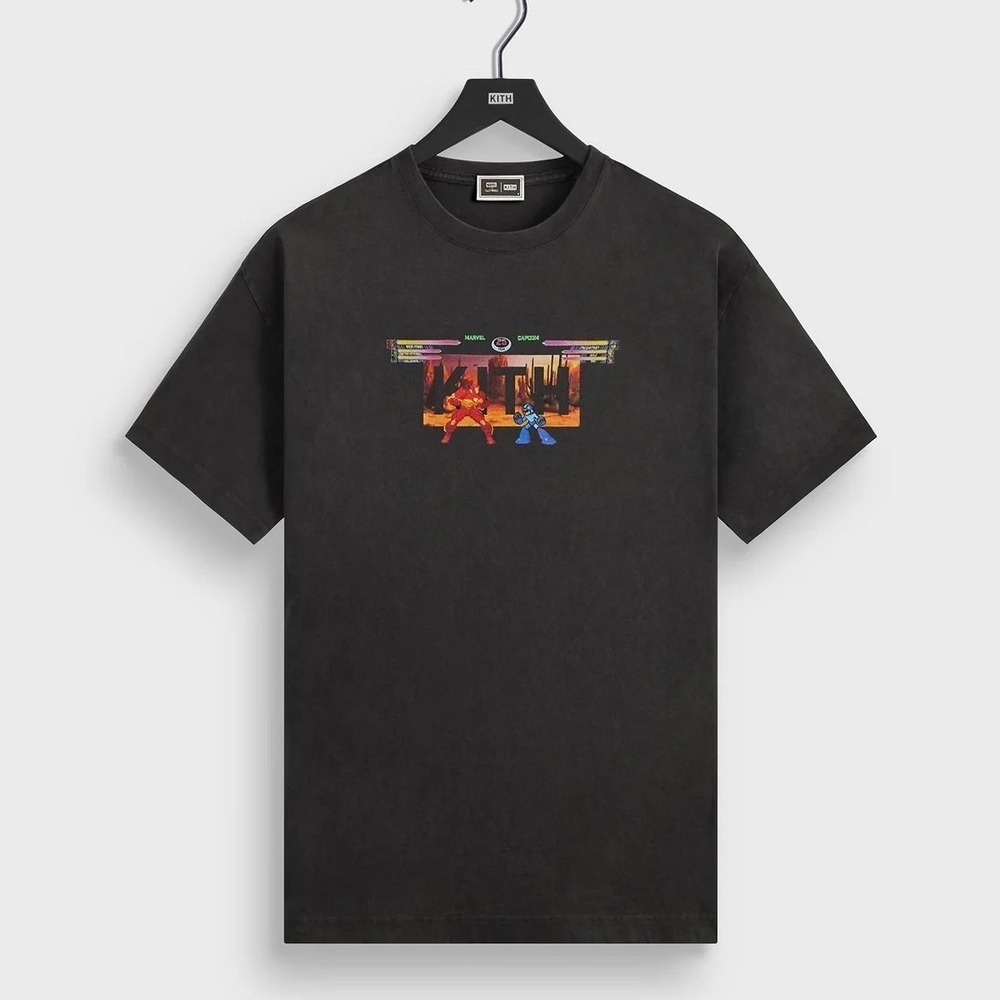 Kith x Marvel vs Capcom Desert Vintage Tee Black Graphic Shirt Size Large